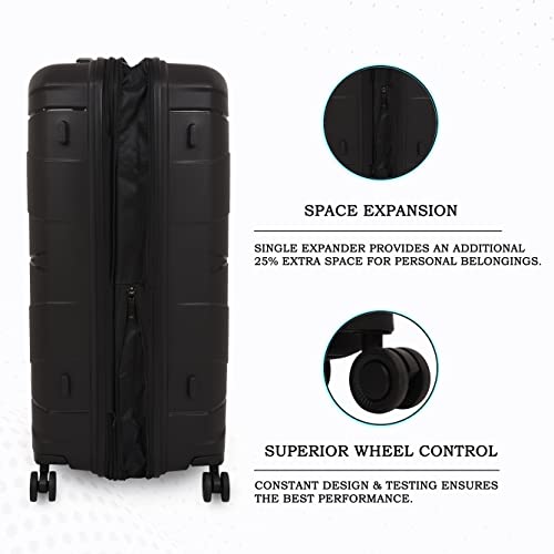 Image of it luggage Momentous Black Set of 2-28 & 20 inches Cabin with Padded Laptop Section & Large Expandable Polypropylene Hardsided with TSA Lock & Wet Pouch Inside 8 Wheel Trolley Bag