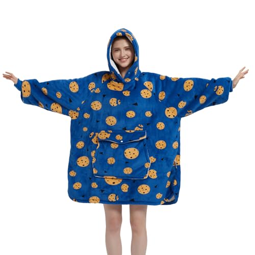 Krifey Wearable Blanket Hoodie, Oversized Sherpa Fleece Sweatshirt with Giant Pocket, Birthday Gifts for Women, Mom, Sister