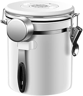 Hemoton Coffee Canister, 50oz (1500ml) Large Airtight Stainless Steel Storage Container with Date Tracker& Scoop for Beans, Tea, Flour, Cereal, Sugar