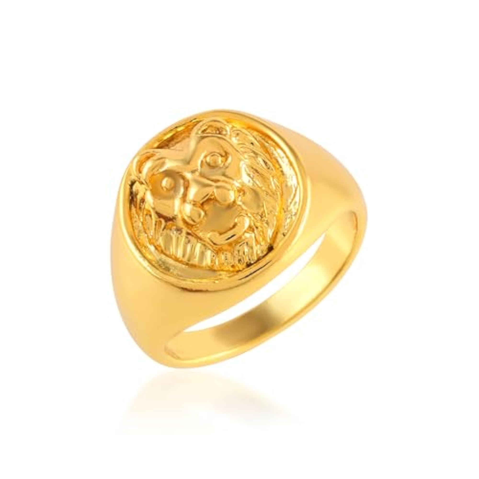 Heavy Brass Micron Gold Plated Tiger Finger Ring
