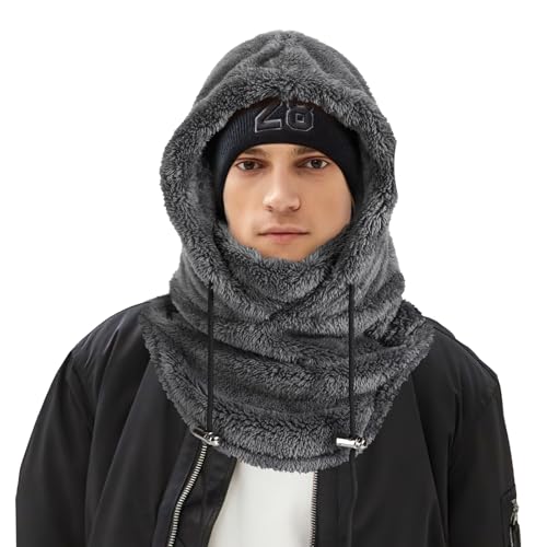 AYPOW Winter Thermo Fleece Sturmhaube Herren Damen, Multifunktionale Outdoor Winddicht Gesichtshaube Warm Skimaske mit Nackenwärmer Halswärmer, Unisex Gesichtsmaske Radfahren Motorräder Wandern Laufen