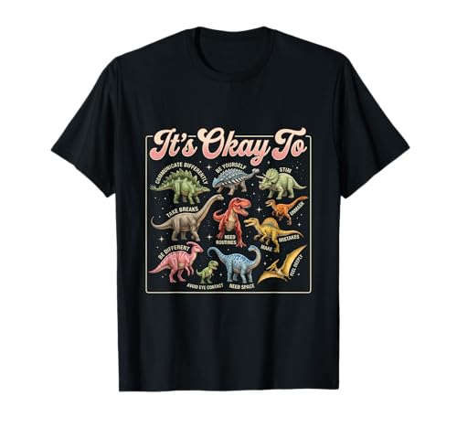 It's Okay to Be Different Dinosaur Autism Awareness T-Shirt