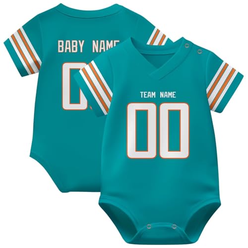 Image of KREDE Baby Clothes Unisex Bodysuit Jersey Style Custom Name Number for Baby Boys