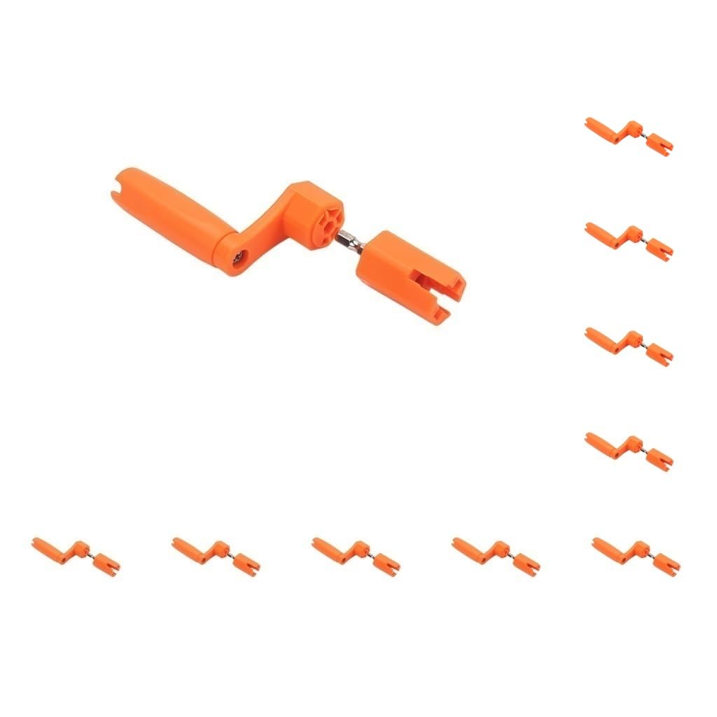 Saitenkurbel für Gitarre, Bass, Ukulele, 10 Stück, Orange