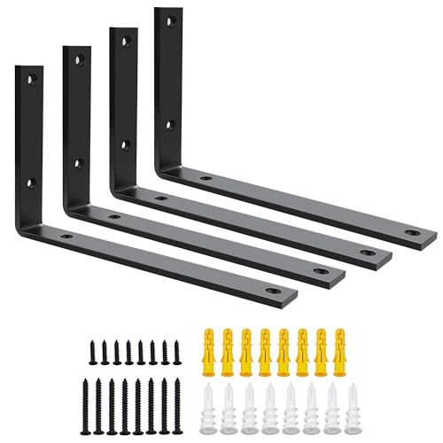 SAYAYO L Bracket Heavy Duty 10 Inch, 1/5 Inch Thicken Wall Shelf Brackets