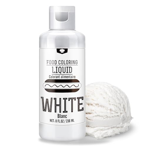 Food Coloring - 240ml Liquid Vivid Food Coloring for Baking, Cake Decorating, Icing, Cookie, Fondant and Macaron - Tasteless Concentrated Food Color Dye for DIY Soap Making and Crafts (White)