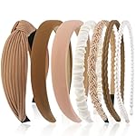 AHONEY 7 Pack Headbands for Women Girls Headbands Trendy Non Slip Hairbands Cute Hair Accessories Multi-style Headband Pack Diademas Para Mujer (Neutral)