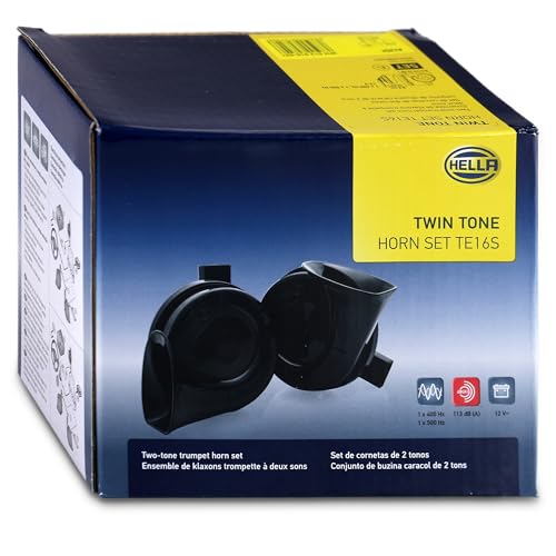 HELLA Fanfare - OE-CONNECT HORN TE26 SET - 12V - 110dB(A) - Frequenzbereich von: 400Hz - Frequenzbereich bis: 500Hz - Hochton/Tiefton - elektrisch - Gehäusefarbe: schwarz - Menge: 2 - 3FH 012 010-021