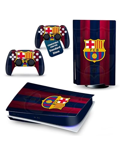 UtmostXP Sticker Adhesivo PS5 fútbol, Vinilo Protector PS 5 Estándar Disco, Skin Adhesiva Play 5, Adhesivo para Consola y Mando PS5, Calcomanía, Accesorios PS 5 (Barcelona Standard Disco)