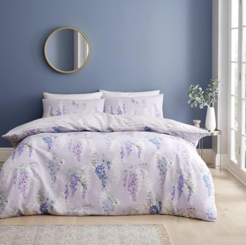 Image of Ophelia Bloom Lilac Duvet Cover Set – Soft Floral Bedding, Reversible Design, Hypoallergenic & Easy Care (Double)