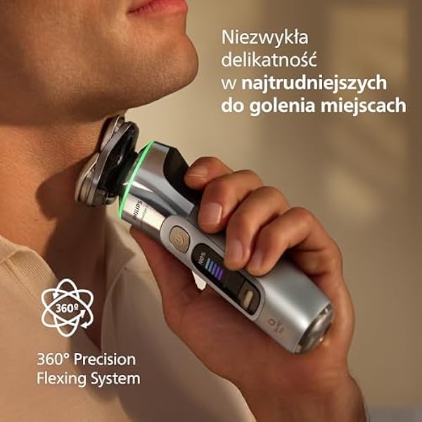 Philips Shaver i9000 Prestige Ultra электрическая сухая и влажная бритва с технологией Skin IQ Pro тройная система Lift Cut вращающиеся на 360º лезвия 5 режимов бритья модель XP9404 31