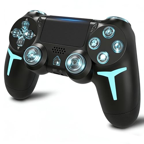 PC/PS3/PS4 コントローラー 6軸ジャイロセンサー 二重振動 高精密ボタン 充電しながらプレイ可 48H連続使用 人体工学設計 持ちやすい タッチパッド イヤホンジャック付き