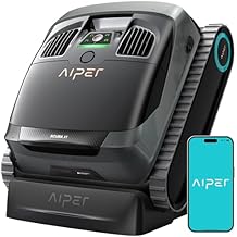 AIPER Scuba X1 Cordless Pool Robot with Powerful Suction, Double Filtration and Wireless Charging Dock, Floor/Wall/Waterline Cleaning, 180 Mins Runtime for Above & In-Ground Pools, Meteorite Black