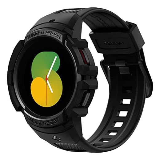 Spigen Rugged Armor Pro Compatibile con Samsung Galaxy Watch 5 44mm (2022) e Galaxy Watch 4 44mm (2021) - Nero