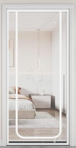 Mosquitera puerta corredera Con cremallera cortina mosquitera puerta Puertas cortina mosquitera-A-28x79in/70x200cm(Width*Height)