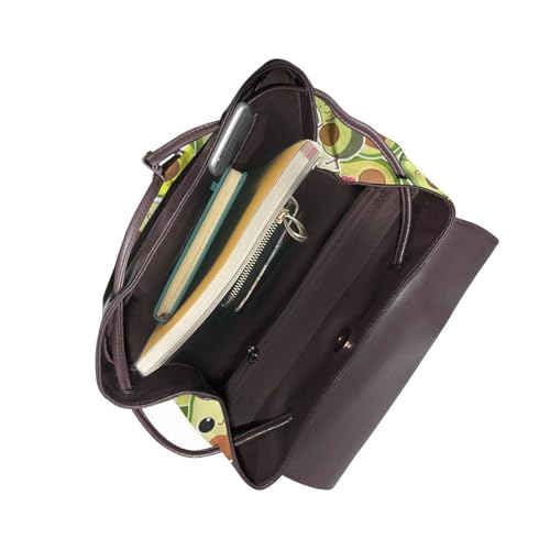 Cute smiling avocado Microfiber PU Leather Backpack Lightweight Daypack Bag for Travel Business Commute Gym4
