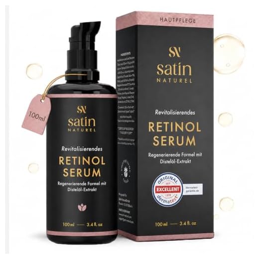 Retinol Serum BIO - 100ml - Vegan - Retinol + Vitamin C - Strahlende, Ebenmäßige Haut - Retinol Serum Gesicht - Anti Aging Serum - Satin Naturel Naturkosmetik