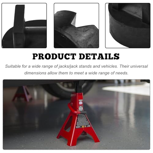 Image of Car Jack Stand Support Pad, Universal Floor Jack Stand Rubber Pad Guard Adapter, Unique Design Slotted Frame Rail Pinch Welds Protector for Floor Jacks, Car Accessories