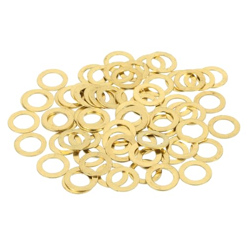 MECCANIXITY 110 Pack Brass Flat Washer, M6 Copper Washers Crush Washer Kit Assortment, 6mm ID, 10mm OD, 0.5mm Thick for Bolts Screws Machinery Repair, Outdoor Construction