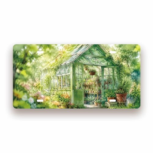GREEN HOUSE SPACE Metal Tin Sign License Plate Bar Cafe Garage Cave Home Room Wall Bathroom Farmhouse Garden Porch Patio Decor, 12 x 6 Inch
