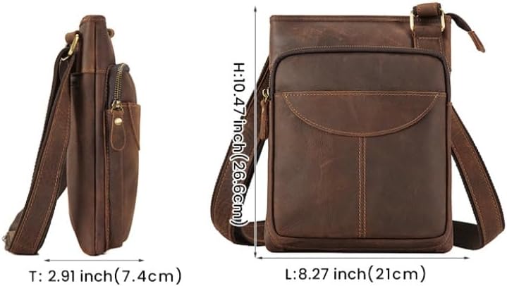 Leather Single Shoulder Bag for Men Casual Commuting Crossbody