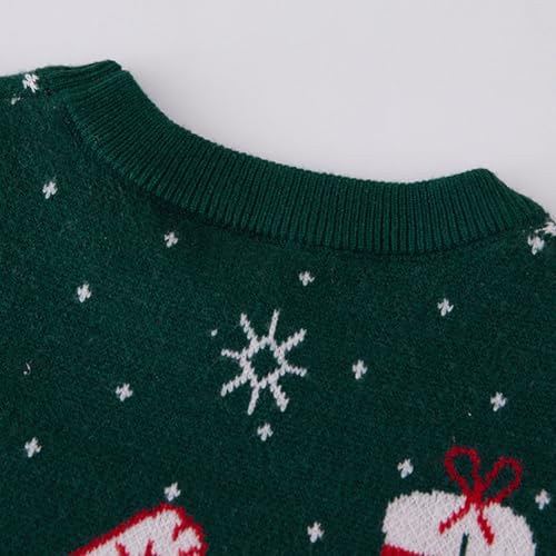 Girls Christmas Sweater Snowflake Crweneck Cotton Knit Pullover Tops 3-9Y - image 8