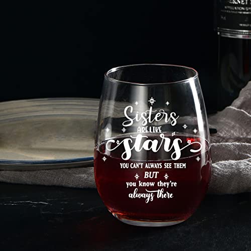 Hayoou Sister Gifts From Sisters Christmas,Gifts For Sister -Funny Birthday,Valentine's Day,Mothers Day Gifts For Sister 15Oz Wine Glass #TOP2