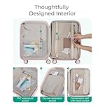 BAGSMART Carry On Luggage 22x14x9 Airline Approved with Spinner Wheels, Travel TSA Approved 100% PC Hard Shell Suitcases, 20 Inch Expandable Luggage with TSA Lock, Atlas Pink - Image 3