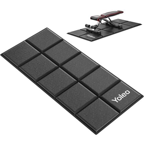 Yoleo Faltbare Bodenschutzmatte-160x75cm Laufband Matte, Schalldämmend Rutschfester Bodenschutz für Teppiche&Hartböden, stoßdämpfend, bodenschutzmatte fitnessgerät für Hantelbänke (Schwarz(2 PCS))