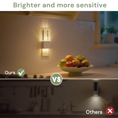 Image of L LOHAS LED Night Light Plug in, 2 Pack Foldable Night Lights Plug into Wall, Portable LED Nightlight with Dusk to Dawn Sensor, Dimmable 0-100LM White Nightlights for Travel, Hotel, Bathroom, Hallway