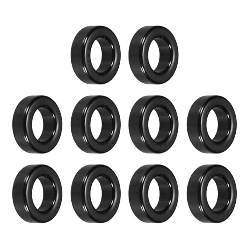 Image of sourcing map 10 Pcs Ferrite Core 19.5x33x11mm Toroid Ferrite Chokes Black