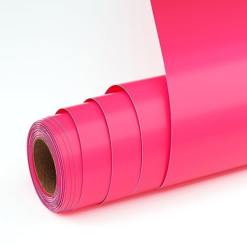 Uiok Vinile Adesivo 12" X 15Ft Vinile Permanente Adesivo Per Plotter Da Taglio, Matte Rosa Vinile Rotolo Pellicola In Vinile Plotter Per Regali Fai Da