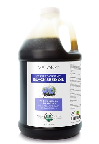 velona USDA Organic Black Cumin Seed Oil - 64 fl oz, Cold Pressed