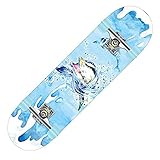 QWAXTRIW Skateboards de 31x8 Pulgadas Completas Skateboard, Double Kick Decave Cruiser Truck Skateboard para niños Principiantes y Adultos