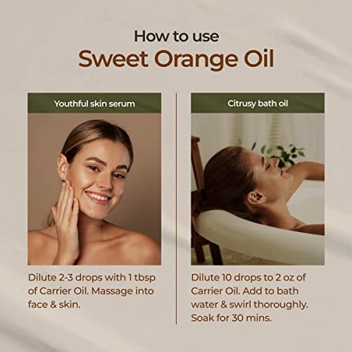 Gya Labs Sweet Orange Essential Oil For Diffuser - 100% Pure And Natural Therapeutic Grade Sweet Orange Essential Oils For Skin Use - Sweet Orange Oil Essential Oil For Aromatherapy (0.34 Fl Oz) #TOP6