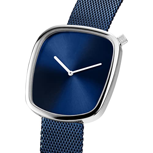 Bering 18040-307 Orologio Unisex Al Quarzo, Orologio Da Polso Con Cassa In Acciaio Inossidabile Color Argento Da 40 Mm E Quadrante Blu, Cinturino In Maglia Milanese, Vetro Zaffiro, 3 Atm - 2