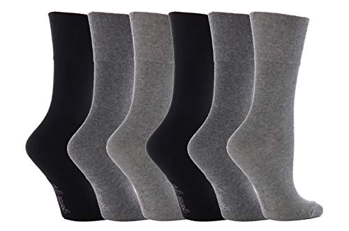 Sock Shop Gentle Grip Women's Multi 6 Pairs Sockshop Diabetic Gentle Grip Socks 4-8 Uk, 37-42 Eur See Variations (6 X Rd36)