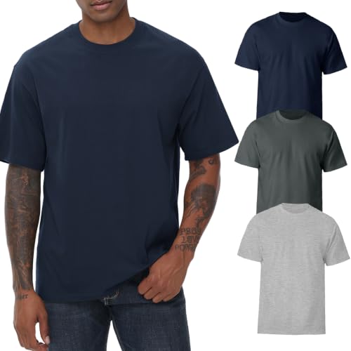 Image of KEEPSHOWING Mens Oversized Short Sleeve T-Shirts Cotton Loose Fit Tees