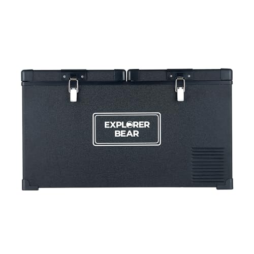 Image of Explorer Bear 12 Volt Refrigerator 12V Car Fridge 12 /24V DC 110-240V AC Portable Freezer Compressor Cooler 0℉-50℉ 3-Year Warranty for Truck Van RV SUV Boat Trailer Travel Road Trips Camping