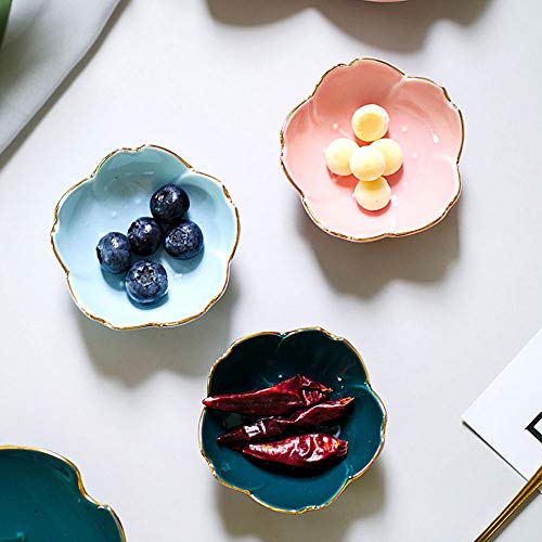 Xigui Japanese Style Soy Sauce Dishes Set Of 6, Cherry Blossom Porcelain Sauce Dish Seasoning Dish Sushi Soy Dipping Bowl Dessert Bowl Appetizer Plates Serving Dish For Kitchen Home (Pink) #TOP3