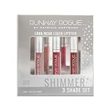 Runway Rogue Try Me x 3 Mini Long Wear Limited Edition Liquid Lipstick Set, Sunset Trio (‘Soft Light’, ‘Day Rate’, ‘Film Noir’)