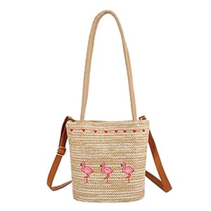 Strandtas, strandtassen for vrouwen, strozakken for vrouwen, geweven strandtas, crossbody tas for dames stro purn met riem gehaakte schoudertas geweven draagtas met handgrepen