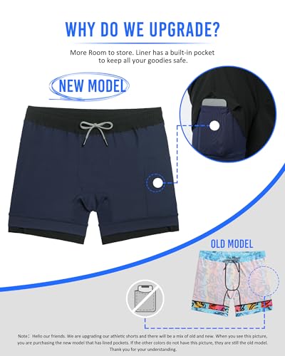 Image of maamgic Mens 5 inch Gym Running Shorts for Men 2 in 1 Quick Dry Workout Athletic Shorts