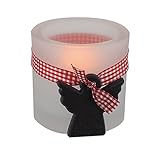 windlicht engel kann man nicht sehen Lieferung in Klarsichtgeschenkbox und mit rotem Teelicht