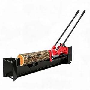 12 Ton Manual Log Splitter, Hydraulic Wood Splitter, Portable with Wheels