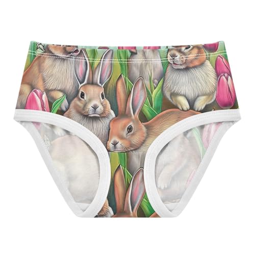 Print Toddler Underwear Floral 2t Cotton Panties for Girl Vintage Bunnies Tulips Kids Briefs Undies