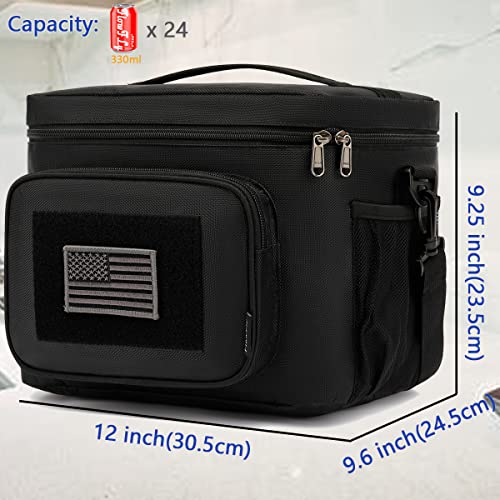 FlowFly Tactical Lunch Bag Large Insulated Lunch Box Cooler Tote for Men, Women with MOLLE/PALS Webbing (Black, Large) by FlowFly - Image 3