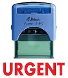 Urgent Tampon en caoutchouc auto-encreur brillant pour bureau 14 X 38 MM Rouge