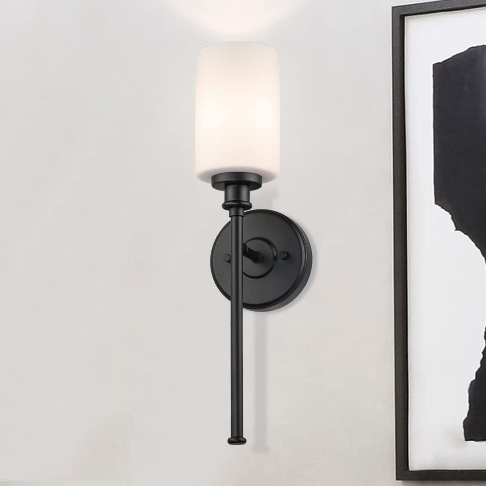 XiNBEi Lighting Black Wall Sconce Bathroom Vanity Sconces Wall Lighting Indoor for Hallway Kitchen & Living Room