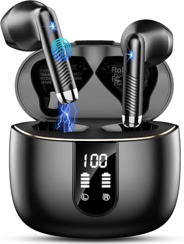 Cuffie Bluetooth 5.4, 2026 6D Stereo Auricolari Bluetooth con App EQ Personalizzato/6 ENC Mic,56Ore Cuffie Wireless In Ear Riduzione Rumore Cuffie Senza Fili IP7 Impermeabili Cuffiette per iOS/Android